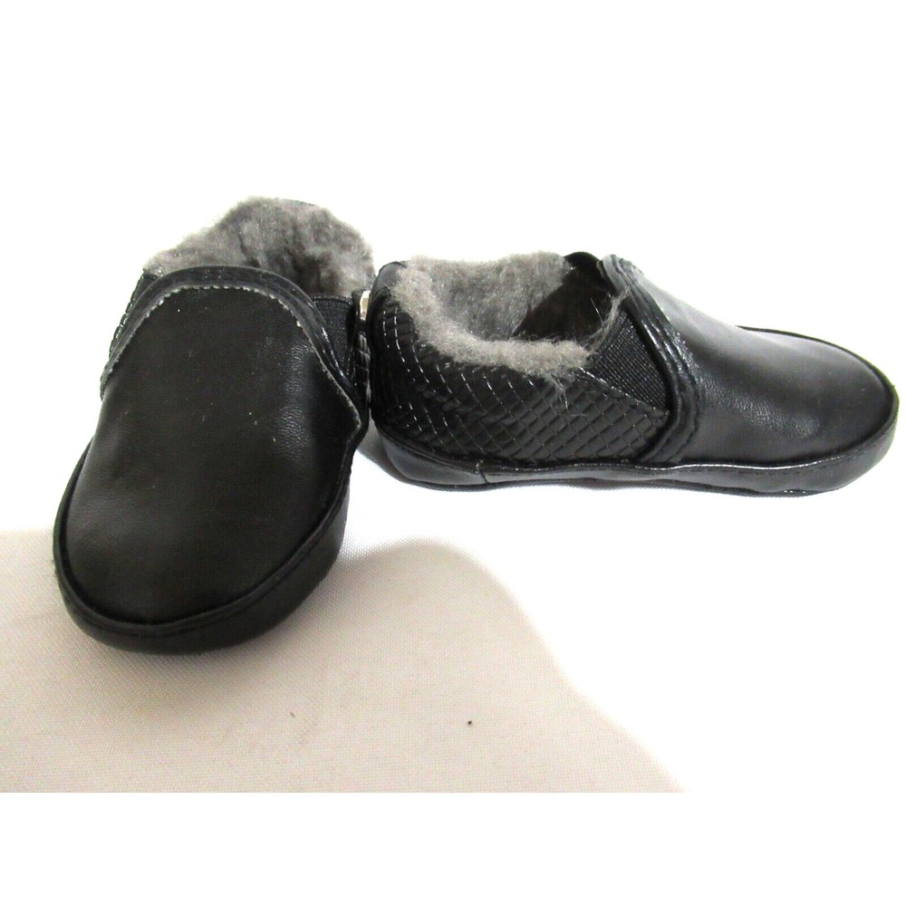 Stuart Weitzman Size 2 Baby Furrier Infant Girl/Boy Black Fur Lined Crib Shoes